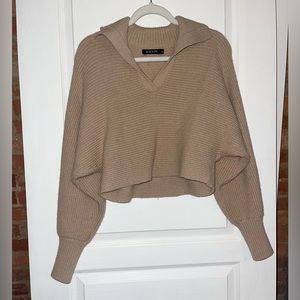 Cropped V Neck Sweater